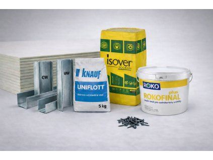Komplet na 3 m² SDK příčky s tepelnou izolací tl.100 mm